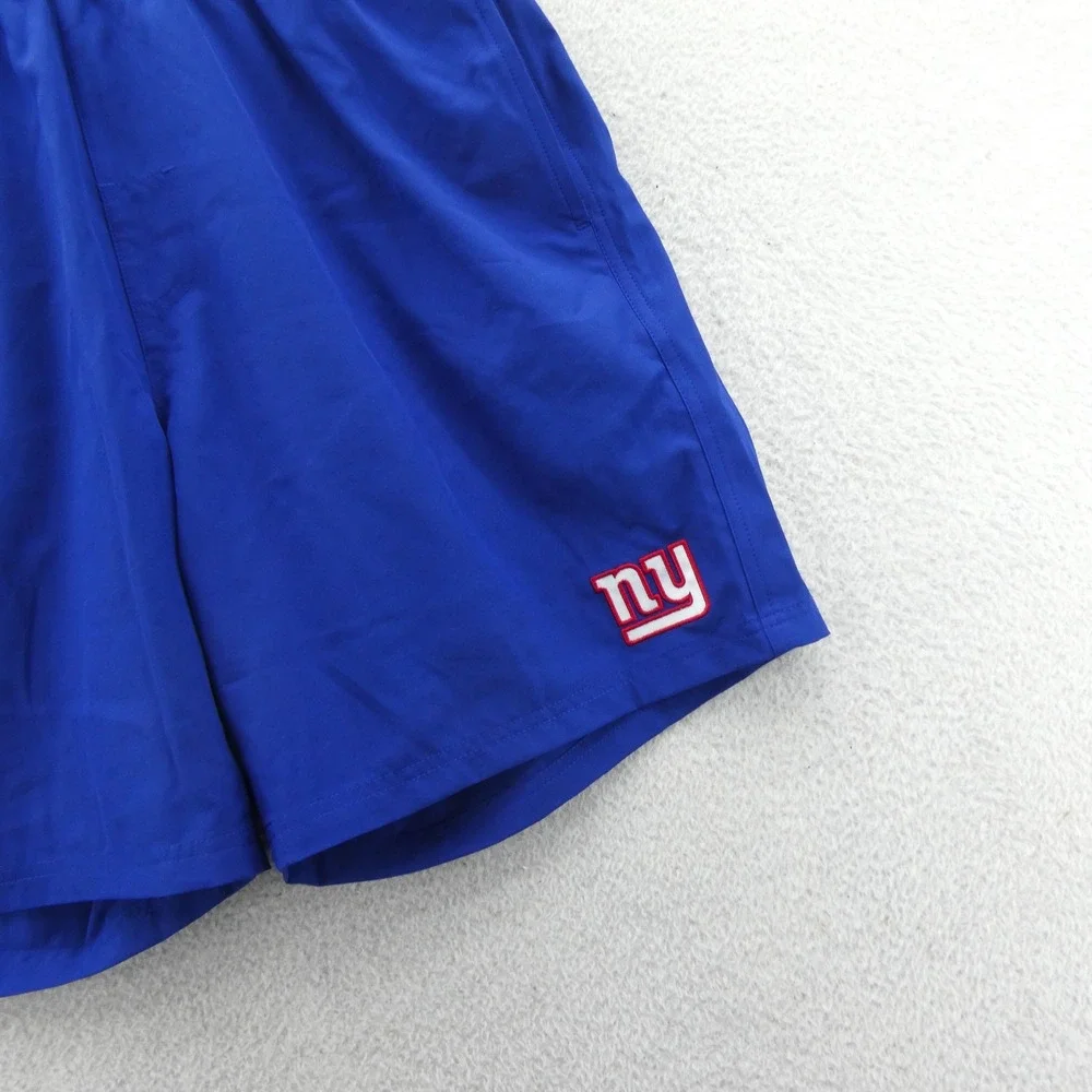 NFL Team Apparel Swim Shorts Mens Large New York Giants‎ Blue Lined Trunks